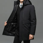 Men's Waterproof Winter Jacket with Removable Hood and Inner Lining