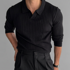 Men's Ribbed Knit Polo Shirt