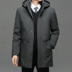 Men's Waterproof Winter Jacket with Removable Hood and Inner Lining