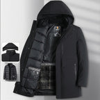 Men's Waterproof Winter Jacket with Removable Hood and Inner Lining
