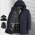 Men's Waterproof Winter Jacket with Removable Hood and Inner Lining
