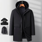 Men's Waterproof Winter Jacket with Removable Hood and Inner Lining