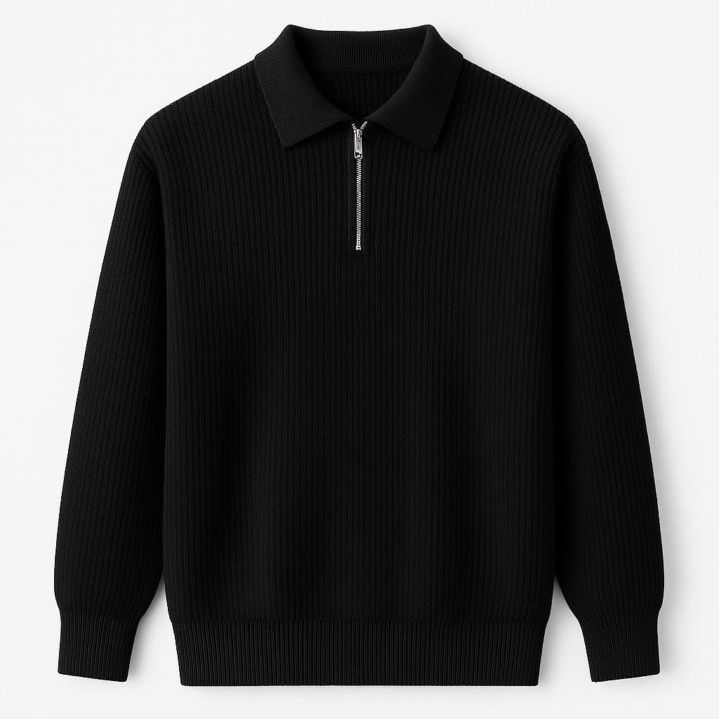 Half Zip Knit Sweater Old Money Style