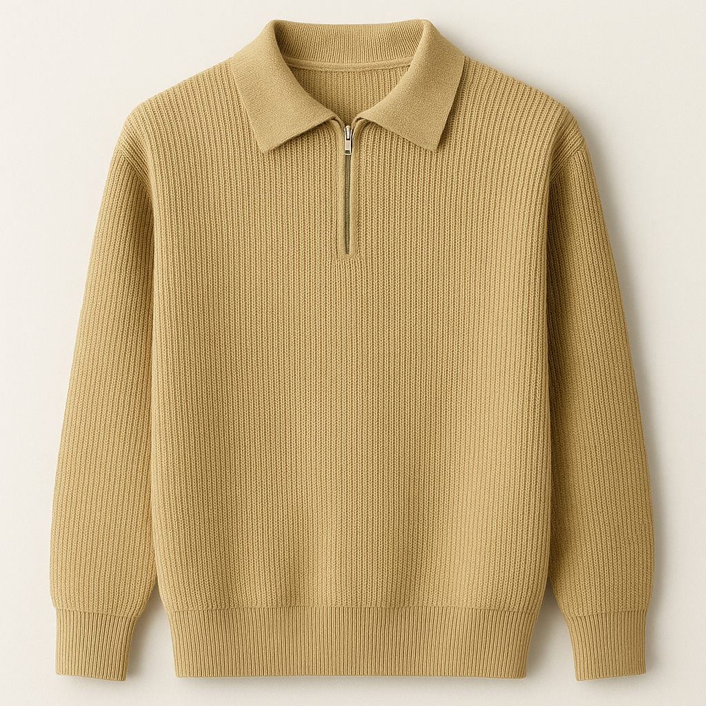 Half Zip Knit Sweater Old Money Style