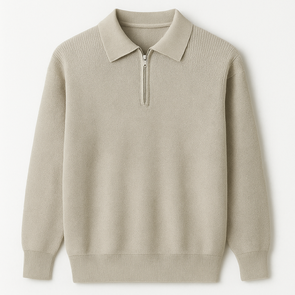 Half Zip Knit Sweater Old Money Style
