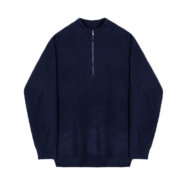 High Neck Half Zip Sweater