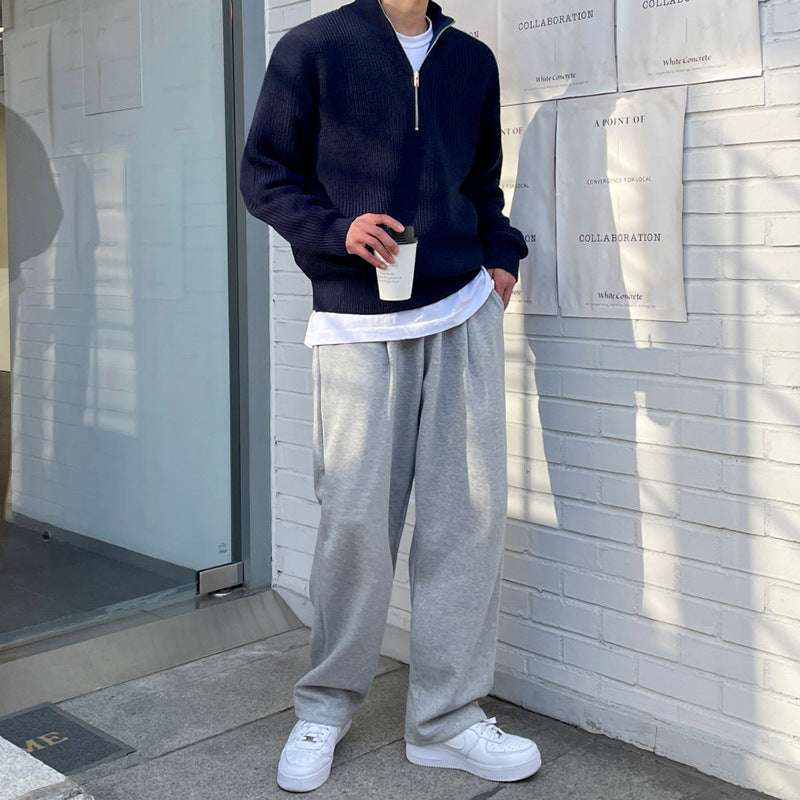 High Neck Half Zip Sweater