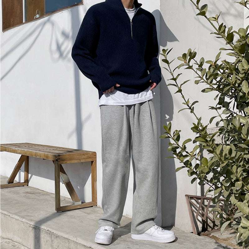 High Neck Half Zip Sweater