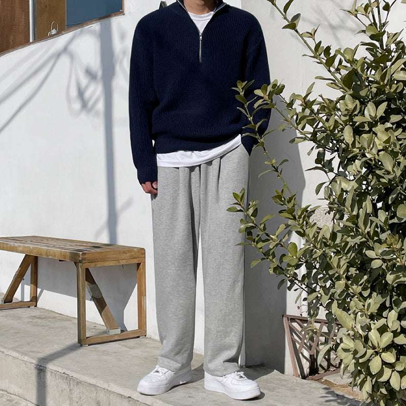 High Neck Half Zip Sweater