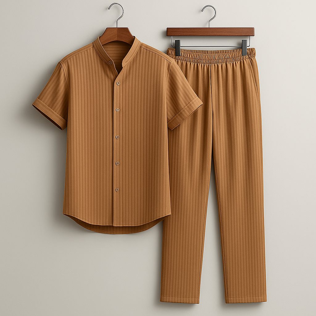 Men’s Summer Co-ord Set Short Sleeve Shirt & Pants