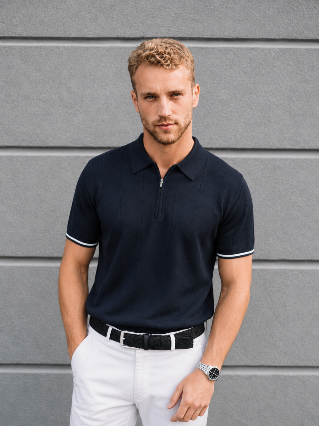 Luxury Contrast Polo Shirt